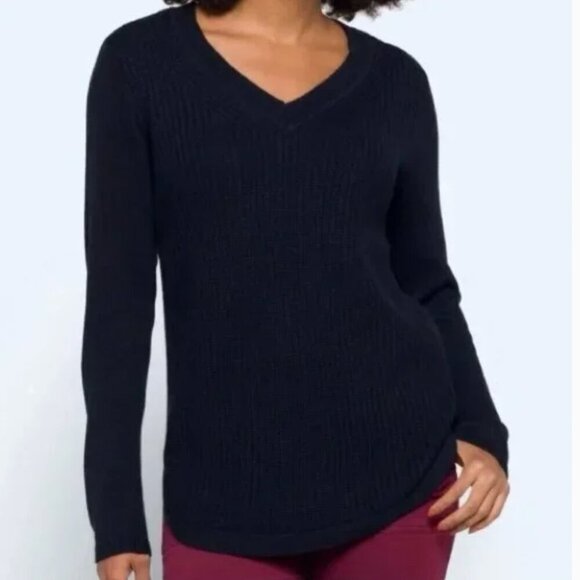 RD Style Josslyn V-Neck Sweater Navy Blue M - Picture 1 of 12